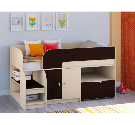 Детская кровать-чердак Астра-9.2 с 2 шкафами, спальное место 160х80 см